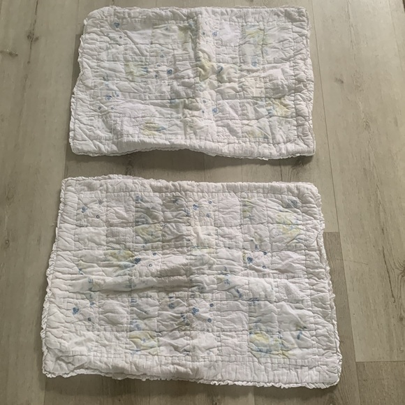 Simply Shabby Chic set of 2 patchwork quilted pillow cases cottage core blue - Picture 1 of 12
